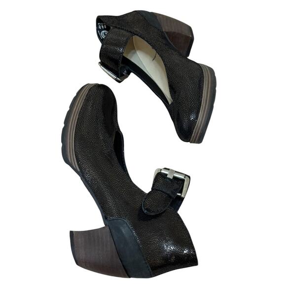 Not For Sale Wolky Pumps Women 37 US 6 Black Aya Leather Metallic Mary‎ Jane - Picture 6 of 9